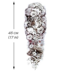 Tatouage ephemere manchette tigre et fleur Tatouage ephemere manchette tigre et fleur