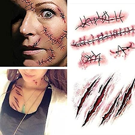 Créer des tatouages d'Halloween effrayants avec des tatouages de cicatrices et de blessures Créer des tatouages d'Halloween effrayants avec des tatouages de cicatrices et de blessures