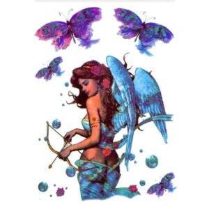 Tatouage ephemere ange et papillons  
