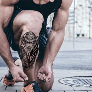 Tatouage ephemere leopard tribal