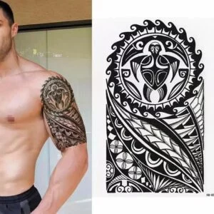 Tatouage ephemere tortue maori