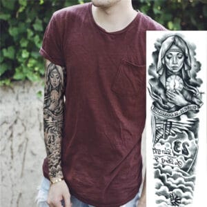 Tatouage ephemere bras complet la nonne