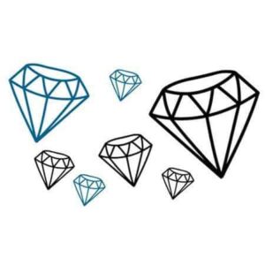 Tatouage ephemere diamant noir & bleu  