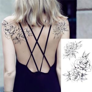 Tatouage ephemere fleurs de pivoines