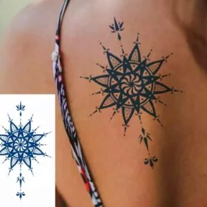 Tatouage ephemere mandala noir