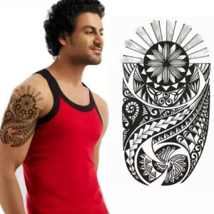 Tatouage ephemere style maori del sol