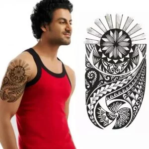 Tatouage ephemere style maori del sol