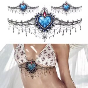 Tatouage ephemere underboob bijoux cœur de topaze