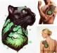 Tatouage ephemere panthère aquarelle