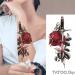 Tatouage ephemere rose de l'amour et poignard