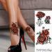Tatouage ephemere rose rouge et message